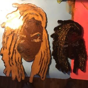 Black Girl Magic!Loc girl platter & coaster. Order as many coasters as you like.